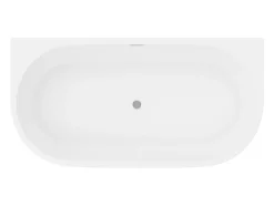 Vente-unique Baignoire semi îlot - 175L - 130 x 71,5 x 58 cm - Blanche - Acrylique - DIVINA* Baignoire Îlot