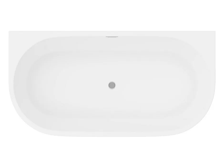 Vente-unique Baignoire semi îlot - 175L - 130 x 71,5 x 58 cm - Blanche - Acrylique - DIVINA* Baignoire Îlot