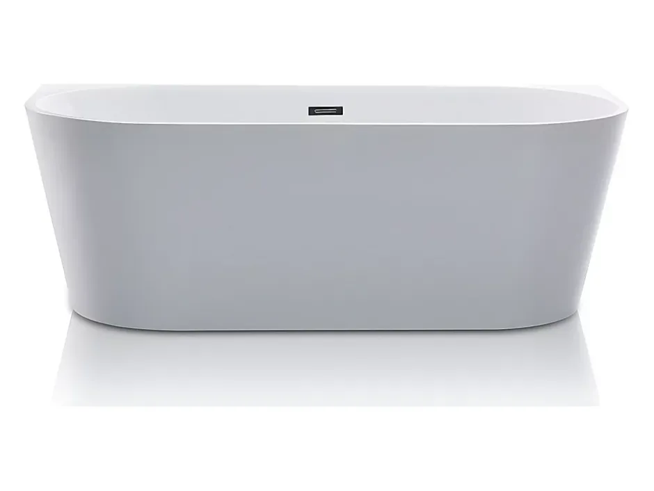 Vente-unique Baignoire semi îlot - 255L - 180 x 75 x 58 cm - Blanche - Acrylique - DIVINA* Baignoire Îlot