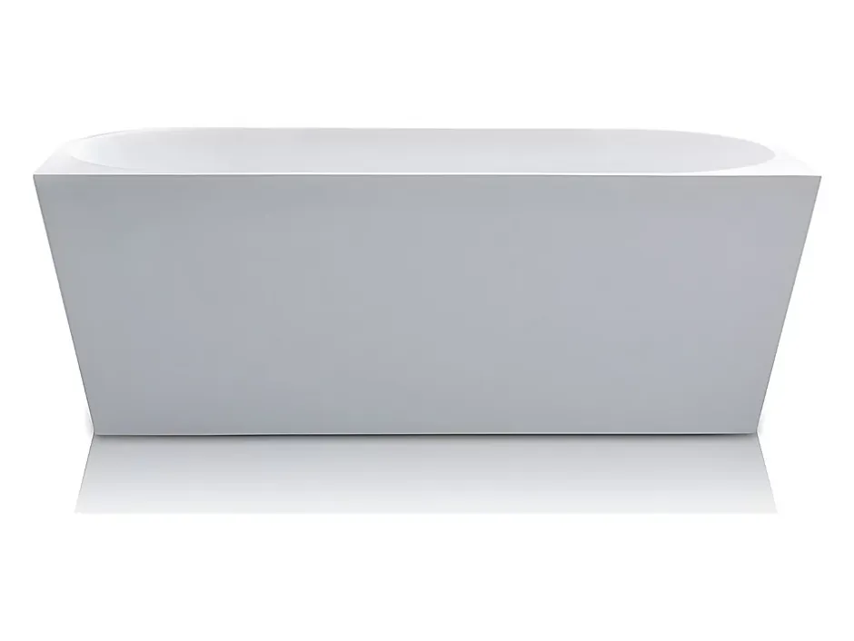 Vente-unique Baignoire semi îlot - 255L - 180 x 75 x 58 cm - Blanche - Acrylique - DIVINA* Baignoire Îlot
