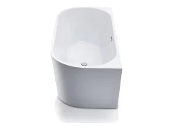 Vente-unique Baignoire semi îlot - 255L - 180 x 75 x 58 cm - Blanche - Acrylique - DIVINA* Baignoire Îlot