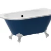 Vente-unique Baignoire semi îlot rétro avec pieds d'aigle - Bleu brillant - 154L - 150 x 74 x 61 cm - SPARUS