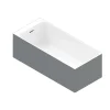 GoodHome Baignoire semi îlot 160x75 cm Bakor gris