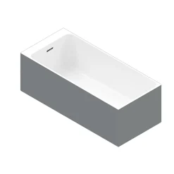 GoodHome Baignoire semi îlot 170x75 cm Bakor gris