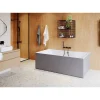 GoodHome Baignoire semi îlot 180x80 cm Bakor gris