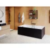 GoodHome Baignoire semi îlot 170x75 cm Bakor noir* Baignoire Îlot