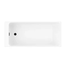 GoodHome Baignoire semi îlot 170x75 cm Bakor noir* Baignoire Îlot