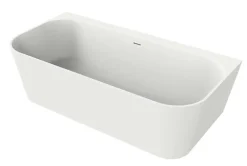 Poalgi Baignoire semi-ïlot blanche Solid Surface 170x86x50 cm - modèle MIZU