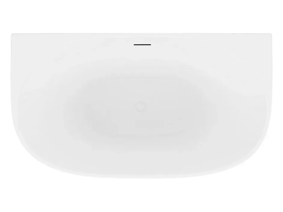Vente-unique Baignoire semi-îlot blanche - 167 L - Acrylique - 130 x 72 x 58 cm - AMOSARI* Baignoire Îlot