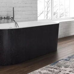 Planète Bain Baignoire semi-îlot design 170x87 cm effet texturé peau de crocodile - Acrylic Lucite - Savane