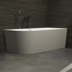 Spalina Baignoire semi-îlot murale Capri Grise Mate Droite, 170x76cm, by