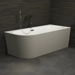 Spalina Baignoire semi-îlot murale Capri Grise Mate Droite, 170x76cm, by