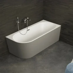 Spalina Baignoire semi-îlot murale Capri Grise Mate Droite, 170x76cm, by