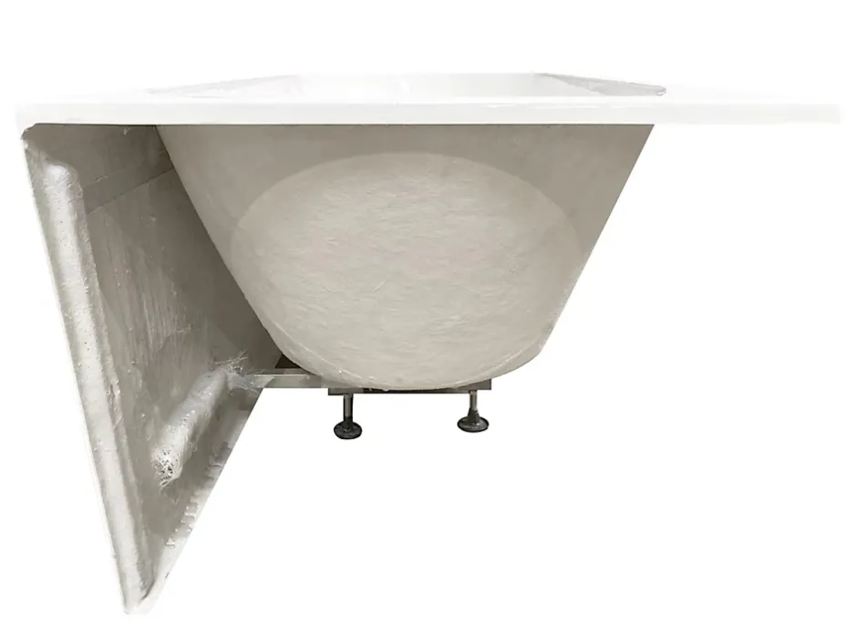 Spalina Baignoire semi-îlot murale Capri Grise Mate Droite, 170x76cm, by