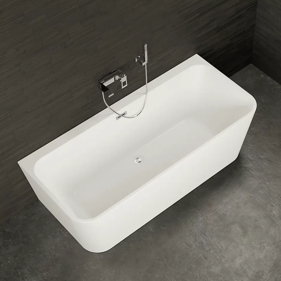 Spalina Baignoire semi-îlot murale Mint 160, blanc, 160x75 cm, by* Baignoire Îlot