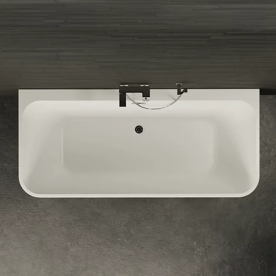 Spalina Baignoire semi-îlot murale Mint 170, blanc, 170x81 cm, by* Baignoire Îlot