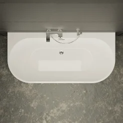 Spalina Baignoire semi-îlot murale Naos, blanc, 170x80 cm, by* Baignoire Îlot