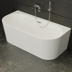 Spalina Baignoire semi-îlot murale Naos, blanc, 170x80 cm, by* Baignoire Îlot