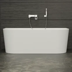Spalina Baignoire semi-îlot murale Naos, blanc, 170x80 cm, by* Baignoire Îlot