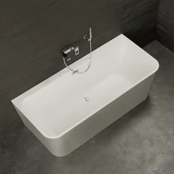 Spalina Baignoire semi-îlot murale Mint 170, gris mat, 170x81 cm, by* Baignoire Îlot