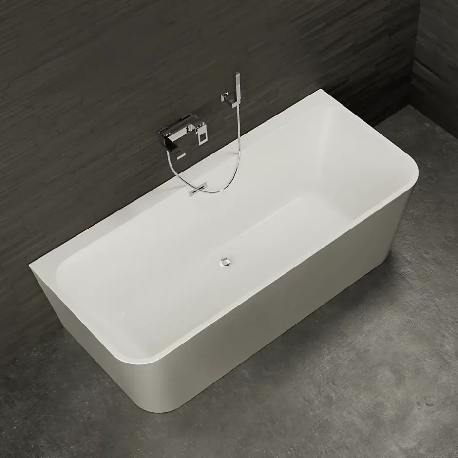 Spalina Baignoire semi-îlot murale Mint 170, gris mat, 170x81 cm, by* Baignoire Îlot