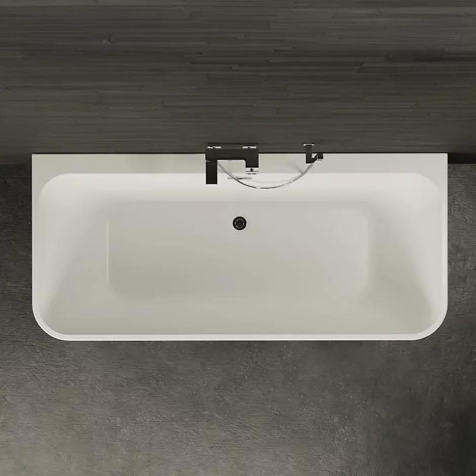Spalina Baignoire semi-îlot murale Mint 170, gris mat, 170x81 cm, by* Baignoire Îlot