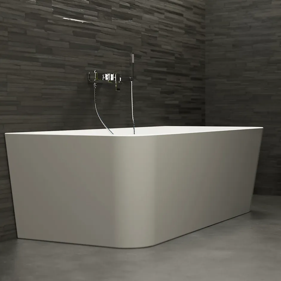 Spalina Baignoire semi-îlot murale Mint 170, gris mat, 170x81 cm, by* Baignoire Îlot