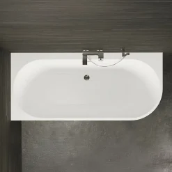 Spalina Baignoire semi-îlot murale Capri Grise Mate Gauche, 170x76cm, by