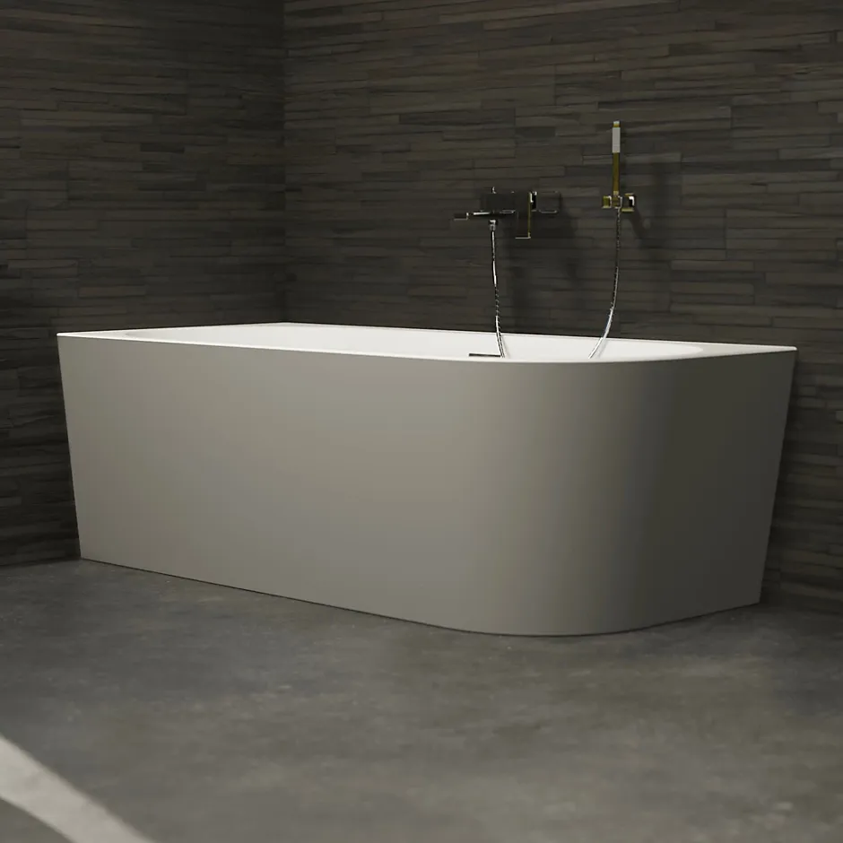 Spalina Baignoire semi-îlot murale Capri Grise Mate Gauche, 170x76cm, by