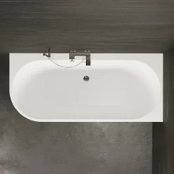 Spalina Baignoire semi-îlot murale CAPRI 160 Droite L. 160 x l. 76 cm, by* Baignoire Îlot