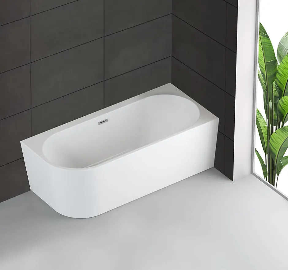 Spalina Baignoire semi-îlot murale CAPRI 160 Droite L. 160 x l. 76 cm, by* Baignoire Îlot