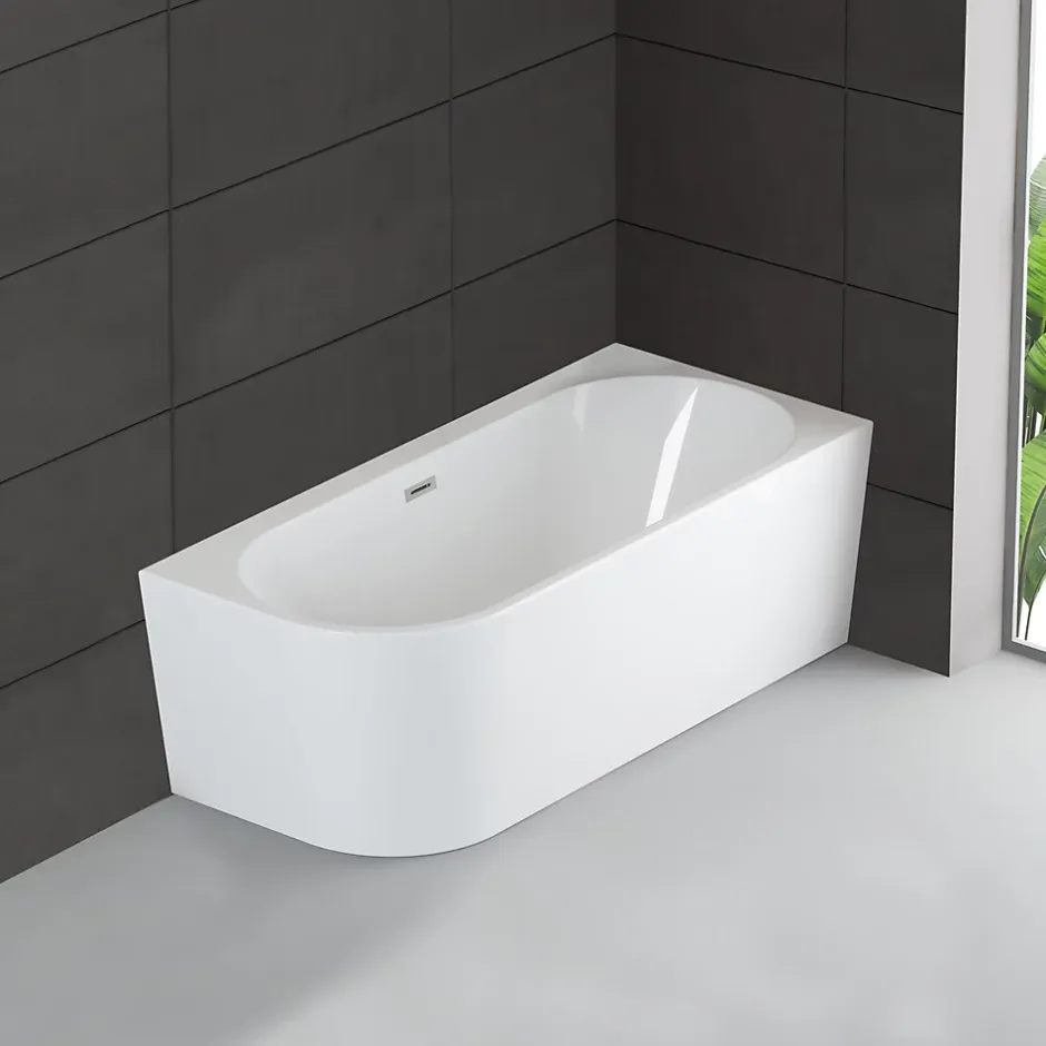 Spalina Baignoire semi-îlot murale CAPRI 160 Droite L. 160 x l. 76 cm, by* Baignoire Îlot