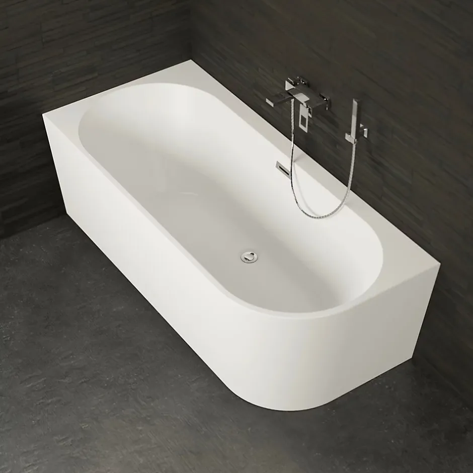 Spalina Baignoire semi-îlot murale CAPRI 180 Gauche L. 180 x l. 81 cm, by* Baignoire Îlot