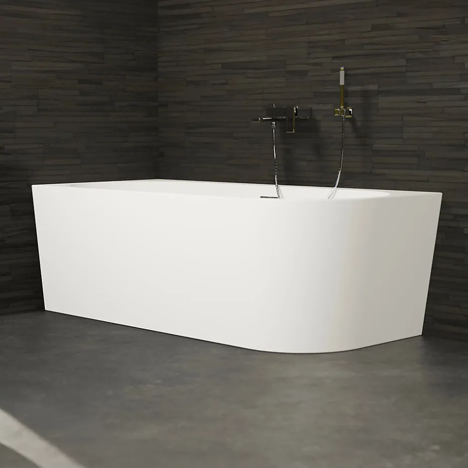Spalina Baignoire semi-îlot murale CAPRI 180 Gauche L. 180 x l. 81 cm, by* Baignoire Îlot
