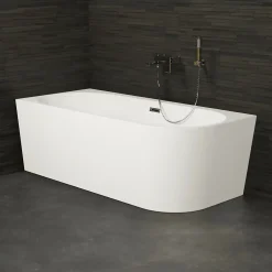 Spalina Baignoire semi-îlot murale CAPRI 180 Gauche L. 180 x l. 81 cm, by* Baignoire Îlot