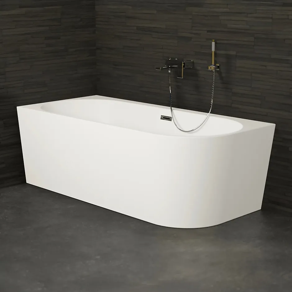Spalina Baignoire semi-îlot murale CAPRI 180 Gauche L. 180 x l. 81 cm, by* Baignoire Îlot