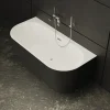 Spalina Baignoire semi-îlot murale Naos 170x80 cm, noir et blanc, By