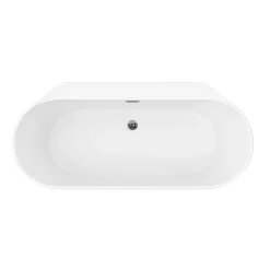 GoodHome Baignoire semi-îlot Nakina L. 180 cm x l. 80 cm blanc* Baignoire Îlot