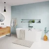 GoodHome Baignoire semi-îlot Nakina L. 160 cm x l. 75 cm blanc* Baignoire Îlot