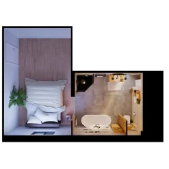GoodHome Baignoire semi-îlot Nakina L. 170 cm x l. 75 cm blanc* Baignoire Îlot