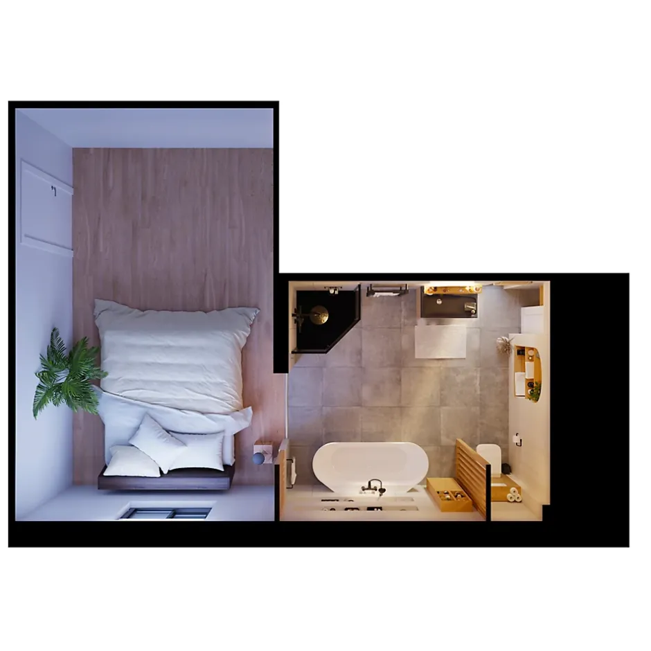 GoodHome Baignoire semi-îlot Nakina L. 170 cm x l. 75 cm blanc* Baignoire Îlot
