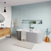GoodHome Baignoire semi-îlot Nakina L. 160 cm x l. 75 cm gris