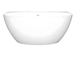 Vente-unique Baignoire semi-îlot ovale - 197 L - 151 x 94 x 60 cm - Blanche - Acrylique - PAGRUS