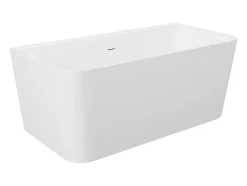 Vente-unique Baignoire semi-îlot rectangulaire - 216L - 150 x 75 x 60 cm - Blanc brillant - Acrylique - ATESA* Baignoire Îlot