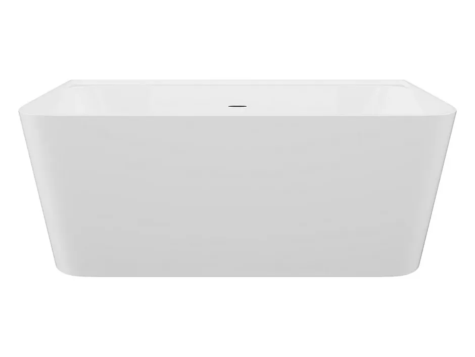 Vente-unique Baignoire semi-îlot rectangulaire - 216L - 150 x 75 x 60 cm - Blanc brillant - Acrylique - ATESA* Baignoire Îlot