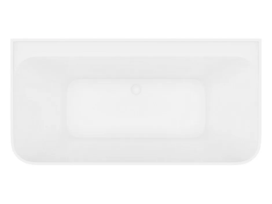 Vente-unique Baignoire semi-îlot rectangulaire - 216L - 150 x 75 x 60 cm - Blanc brillant - Acrylique - ATESA* Baignoire Îlot