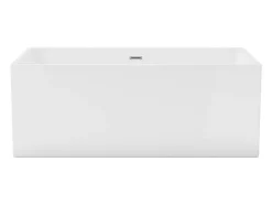Vente-unique Baignoire semi-îlot rectangulaire - 315 L - 170 x 80 x 58 cm - Blanche - Acrylique - PIKAIA* Baignoire Îlot