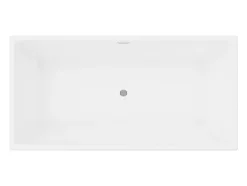 Vente-unique Baignoire semi-îlot rectangulaire - 315 L - 170 x 80 x 58 cm - Blanche - Acrylique - PIKAIA* Baignoire Îlot