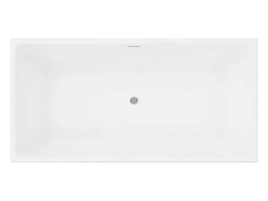 Vente-unique Baignoire semi-îlot rectangulaire - 315 L - 170 x 80 x 58 cm - Blanche - Acrylique - PIKAIA* Baignoire Îlot