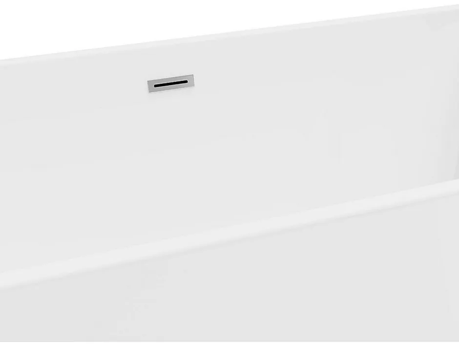 Vente-unique Baignoire semi-îlot rectangulaire - 315 L - 170 x 80 x 58 cm - Blanche - Acrylique - PIKAIA* Baignoire Îlot